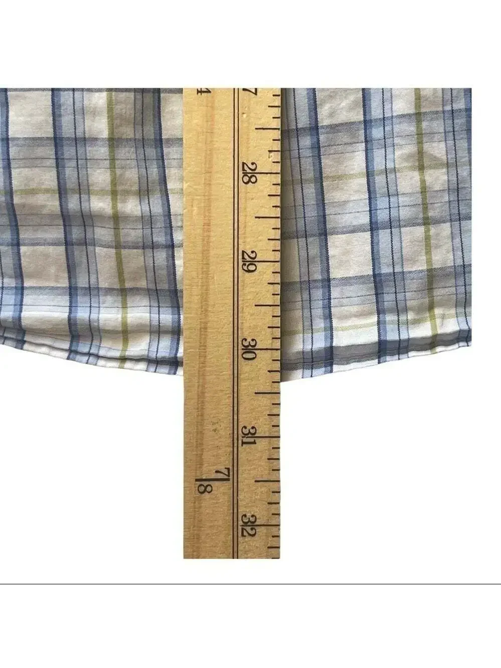 Van Heusen S White Blue Plaid Short Sleeve Casual Button Front Dress Shi…